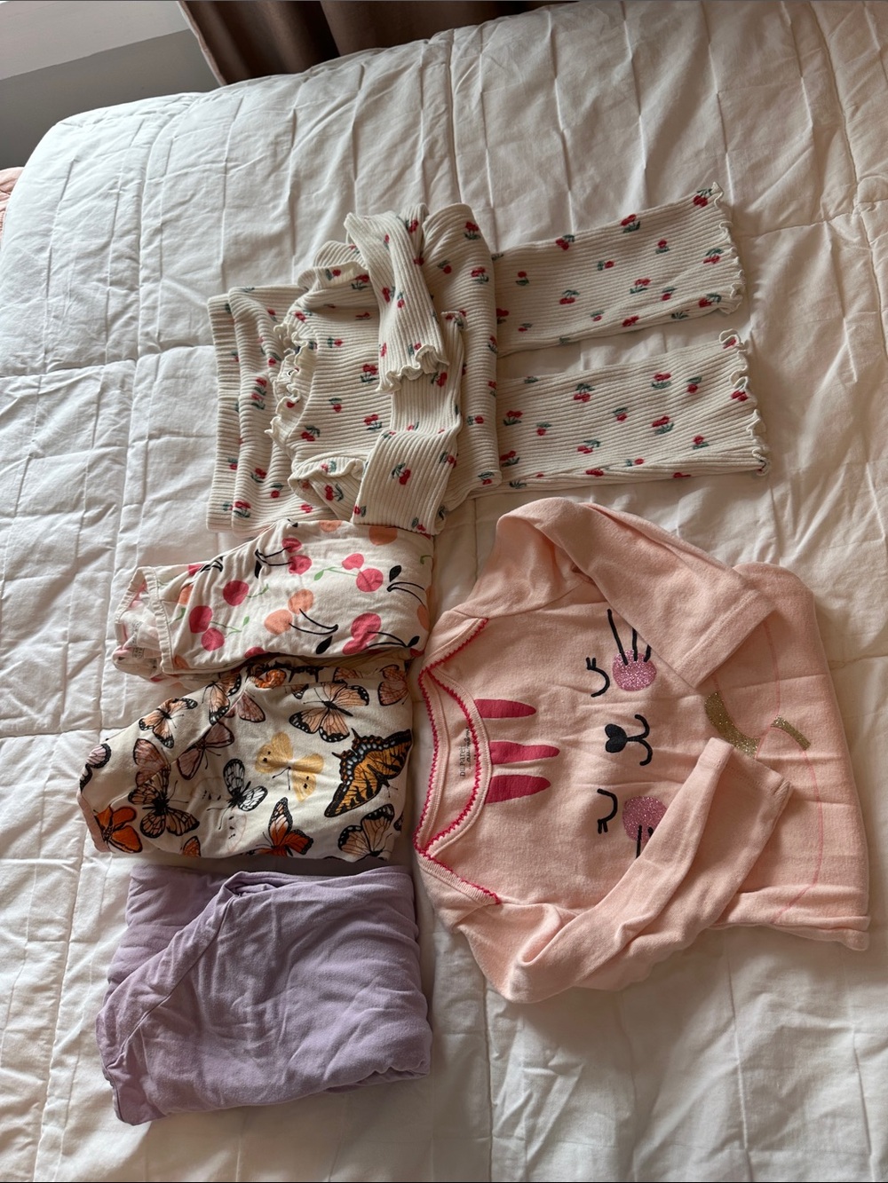 12m Bundle - bamboo pj’s, cotton French onesie, Old Navy outfit